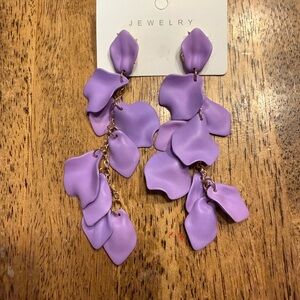 Lilac Petal Cascade Earrings by